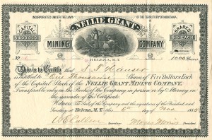 Nellie Grant Mining Co. - Stock Certificate